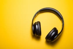 headphone on a yellow background